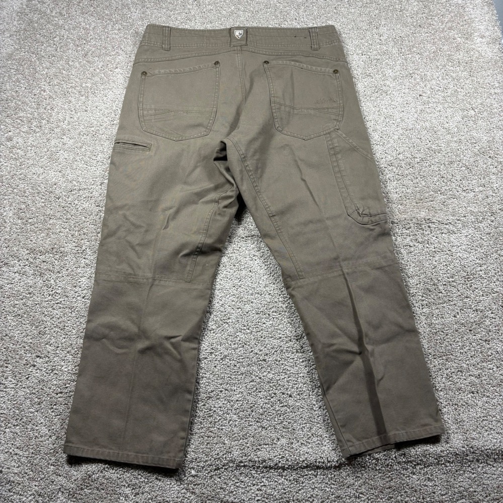 KUHL The Lawless Mens 35x27 Brown Heavyweight Canvas Workwear Cargo Pants